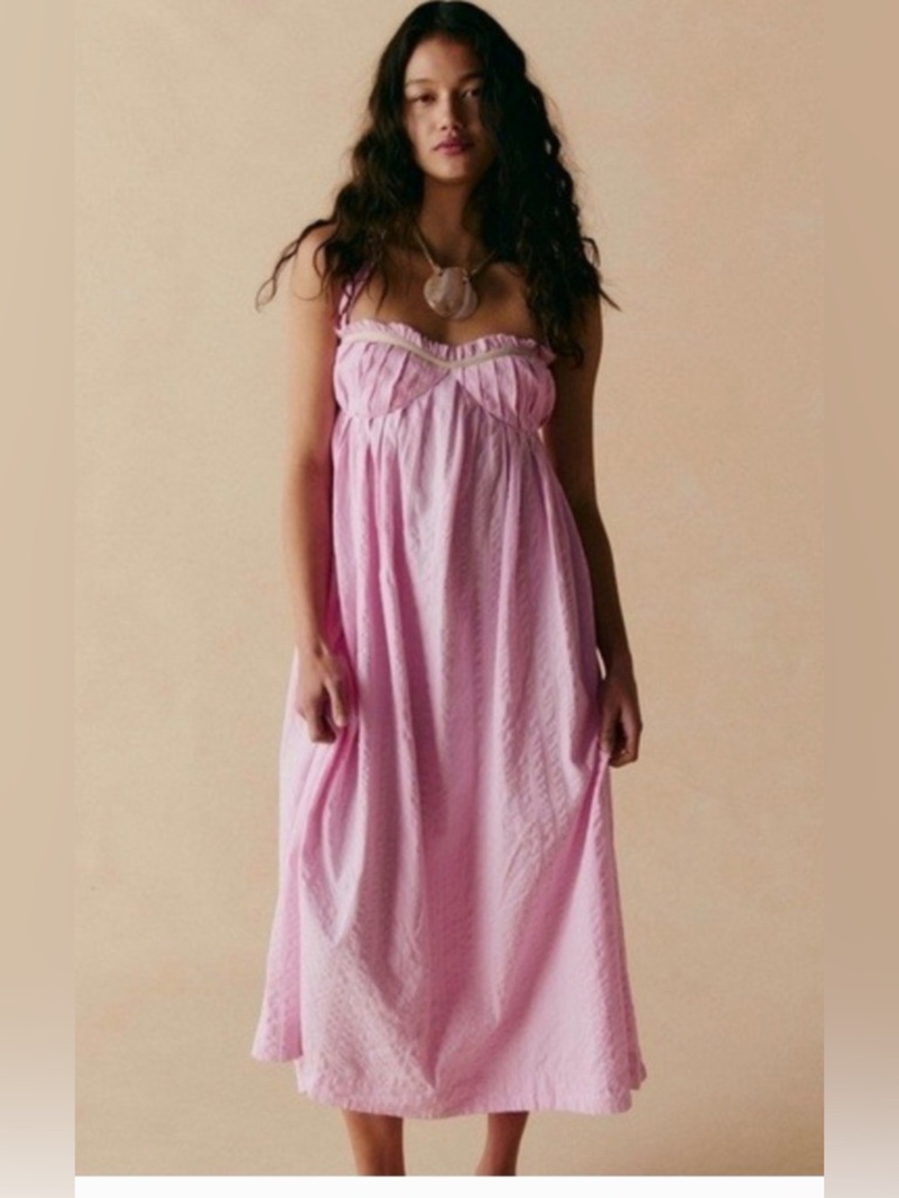 Free People Pink Poppy Strappy Midi Dress